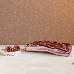 pancetta tesa stagionata dolce/ piccante 500 grammi